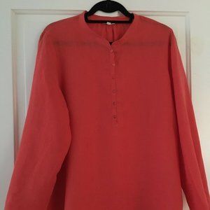 EILEEN FISHER Tomato Red Linen Tunic L